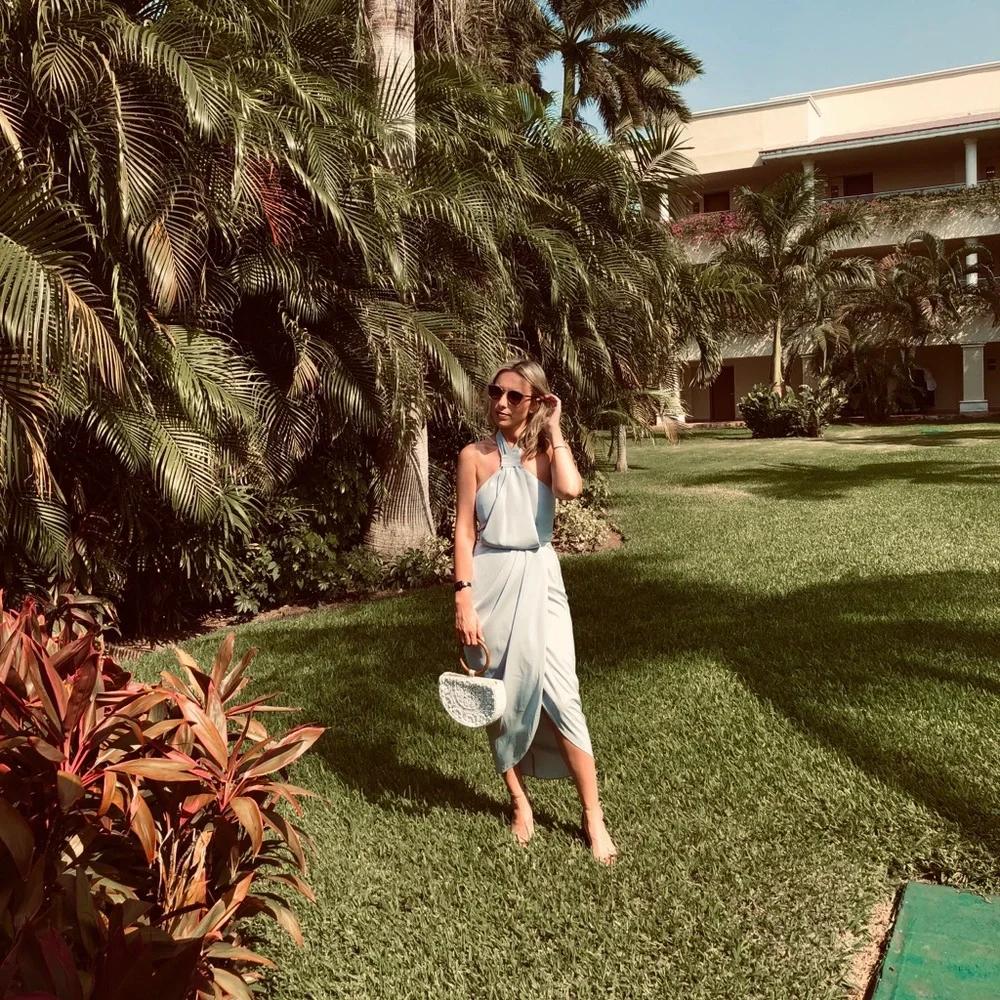 Shona joy knot halter dress- powder blue - Picture 4 of 4